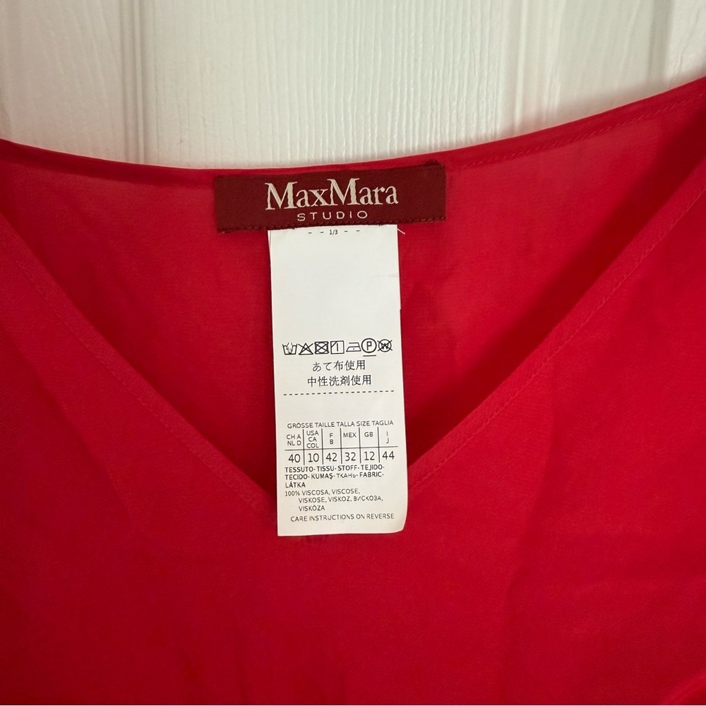 Max Mara Studio Red Spaghetti Strap Slip Dress 10 - Picture 2 of 6